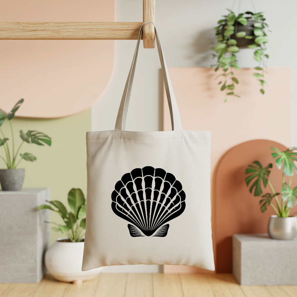 Tote bag femme coquille saint jacques suspendu – univers de la mer - MARJANE et Cie