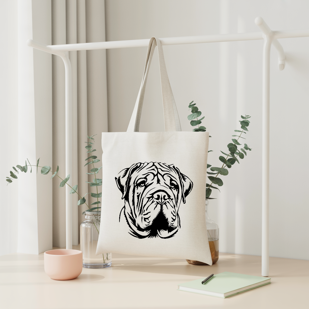 Tote bag femme chien Shar Pei monochrome suspendu - MARJANE et Cie