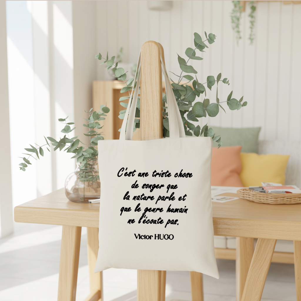 Tote bag femme message engagé suspendu, citation sur la nature - MARJANE et Cie