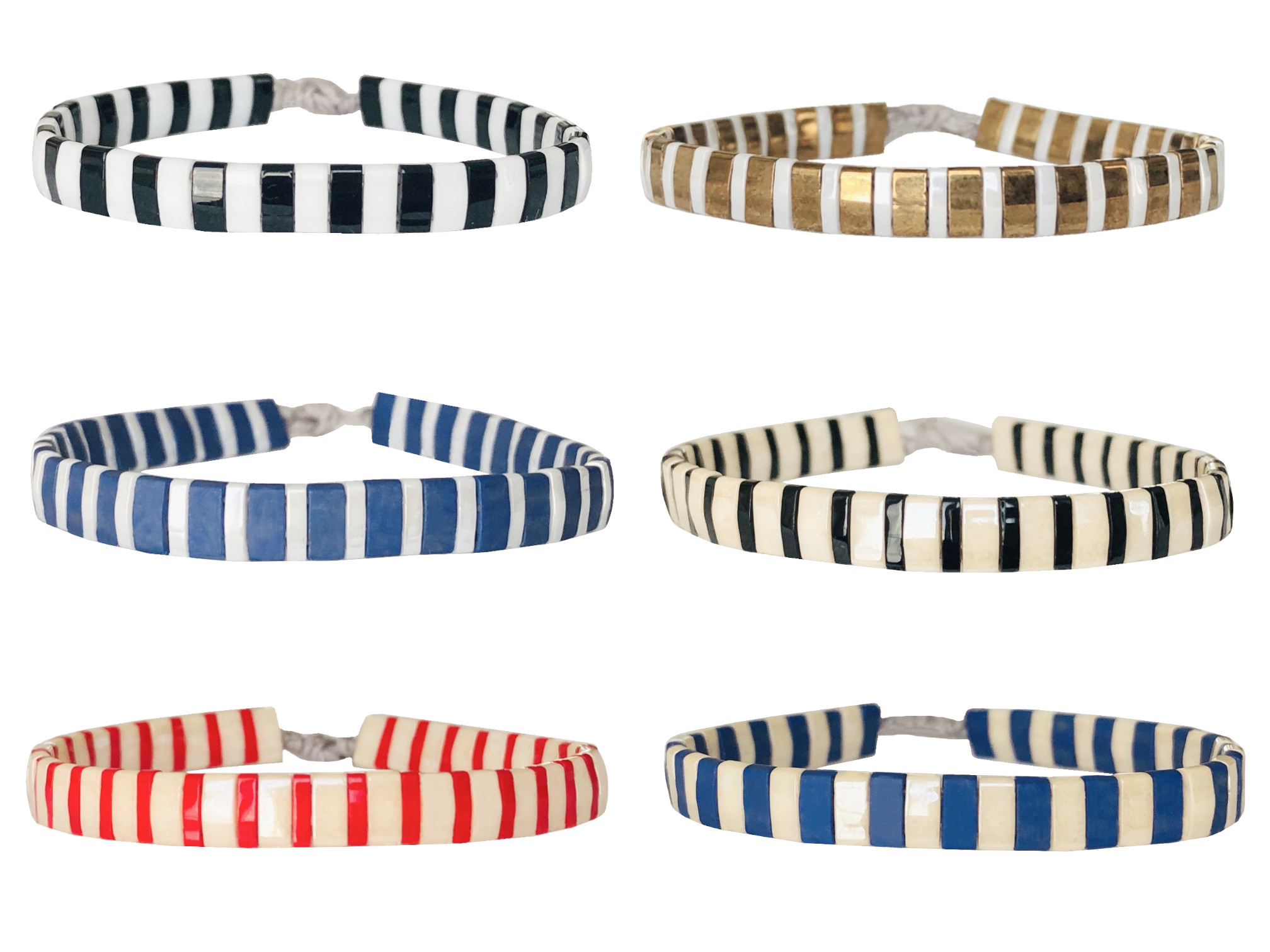 Bracelet ASAMI perles japonaises Miyuki Tila de couleur minimaliste - MARJANE et Cie