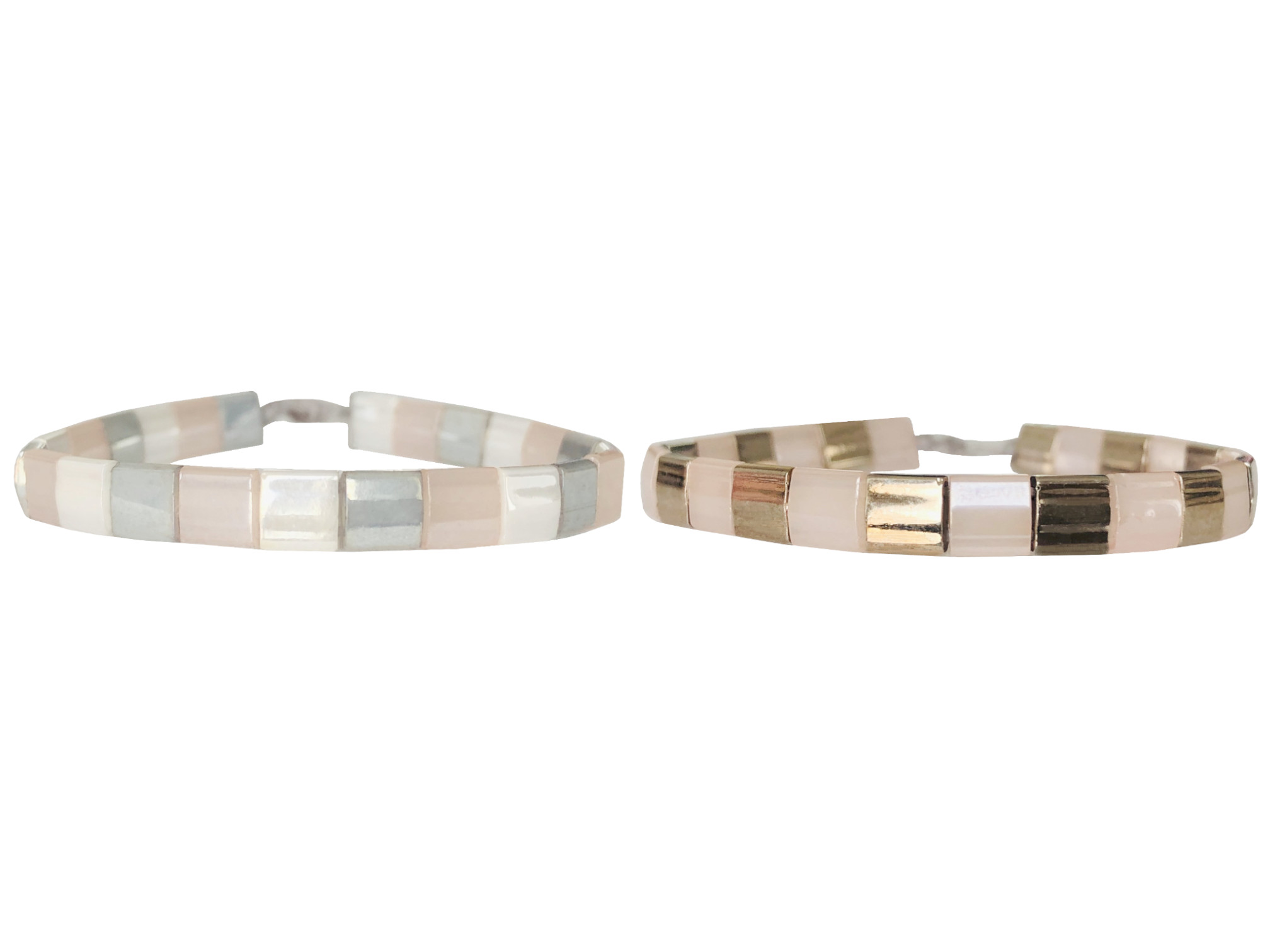 Bracelet MOI perles japonaises Miyuki Tila de couleur minimaliste amitié - MARJANE et Cie
