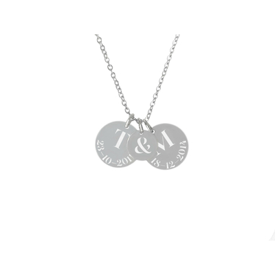 Collier ARZAN2 femme acier inoxydable argent médailles gravées personnalisées minimaliste - MARJANE et Cie