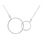 Collier ASSIA argent massif 925 pendentif anneaux entrelacés infini-minimaliste-bohème - MARJANE et Cie