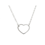 Collier AZIZA argent massif 925 pendentif cœur-ras du cou-minimaliste-bohème - MARJANE et Cie