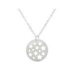 Collier FALAK argent massif 925 pendentif médaille étoilé-minimaliste-bohème - MARJANE et Cie