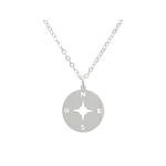 Collier MANAR argent massif 925 pendentif médaille étoile Rose des Vents boussole-minimaliste-bohème-MARJANE et Cie