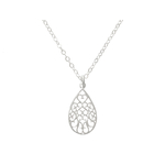 Collier MELINA argent massif 925 pendentif goutte motif rosaces ethnique-minimaliste-bohème - MARJANE et Cie