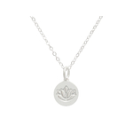 Collier NESSAYEM argent massif 925 petit pendentif médaille fleur de lotus-ras du cou-minimaliste-bohème - MARJANE et Cie