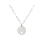 Collier SOHA argent massif 925 pendentif sequin médaille étoile-minimaliste-bohème - MARJANE et Cie