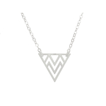 Collier WAFA argent massif 925 pendentif graphique triangle-minimaliste-bohème-ras du cou - MARJANE et Cie