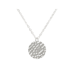 Collier WISSEM argent massif 925 pendentif sequin médaille martelée-minimaliste-bohème- MARJANE et Cie