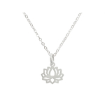 Collier YESENIA argent massif 925 pendentif fleur de lotus-bijou spirituel-minimaliste- MARJANE et Cie