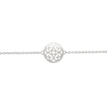 Bracelet SABAHA acier inoxydable argenté connecteur mandala-minimaliste-bohème- MARJANE et Cie