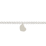 Bracelet ALMA argent massif 925 double rang pendentif breloque cœur-minimaliste-bohème - MARJANE et Cie