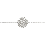 Bracelet AMANI argent massif 925 sequin médaille martelé-minimaliste-bohème - MARJANE et Cie