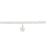 Bracelet BAKHTA argent massif 925 double rang pendentif trèfle à quatre feuilles minimaliste-bohème- MARJANE et Cie