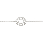 Bracelet ILHEM argent massif 925 connecteur graphique ovale-minimaliste-bohème-tendance - MARJANE et Cie