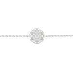 Bracelet MARWA argent massif 925 connecteur rosace fleur-minimaliste-bohème - MARJANE et Cie