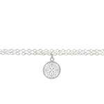 Bracelet NARJISSE argent massif 925 double chaine pendentif fleur -minimaliste-bohème- MARJANE et Cie