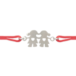 Bracelet MANEE enfant cordon de couleur et intercalaire fillettes en acier inoxydable argent - MARJANE et Cie