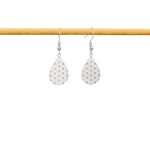 Boucles d'oreilles FANANE dormeuses pendentif filigrane goutte acier inoxydable argent-minimaliste-bohème- MARJANE et Cie