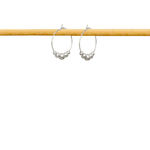 Boucles d'oreilles FARWA créoles acier inoxydable argent et perles-minimaliste-bohème- MARJANE et Cie