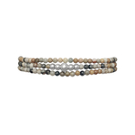 Bracelet JOHAR7 3 rangs perles naturelles semi précieuses jaspe picasso gris-multirang-multi rang-tour- MARJANE et Cie