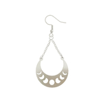 Boucles doreilles AFCHANE dormeuses acier inoxydable argent pendentif croissant de lune bohème