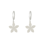 Boucles doreilles AMARA dormeuses acier inoxydable argent pendentif fleur minimaliste