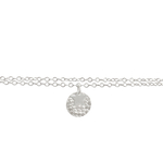 Bracelet DEHBIA argent massif 925 double rang pendentifs sequin médaille martelé et étoile-minimaliste-bohème - MARJANE et Cie