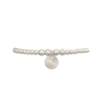 Bracelet ABICHAM4 argent massif 925 perles et breloque médaille sequin-elastique-minimaliste-bohème- MARJANE et Cie