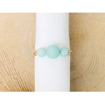 Bague ATIFA or gold filled 14k perles naturelles amazonite verte