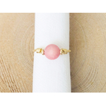 Bague MALAK1 or gold filled perle semi precieuse jade couleur rose-bohème