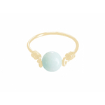 Bague MALAK2 or gold filled 14k perle naturelle semi précieuse agate verte-minimaliste- MARJANE et Cie