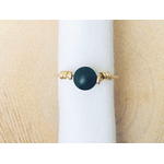 Bague MALAK5 or gold filled perle semi précieuse onyx couleur noire-minimaliste