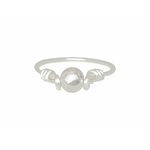 Bague AMRA argent massif 925 anneau et perle-minimaliste-bohème - MARJANE et Cie