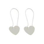 Boucles doreilles CHAMA pendantes acier inoxydable argent pendentif cœur minimaliste