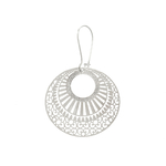 Boucles doreilles FARIZA pendantes pendentif filigrane cercle rond mandala acier inoxydable argent