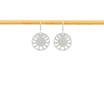 Boucles d'oreilles HIVA dormeuses acier inoxydable argent pendentif rond phases de lune-minimaliste-bohème- MARJANE et Cie