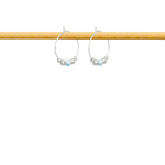 Boucles d'oreilles IFATE2 créoles acier inoxydable argent perle couleur bleue-minimaliste-bohème- MARJANE et Cie