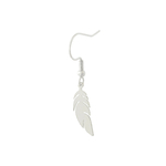 Boucles doreilles JAHIRA acier inoxydable argent pendentif plume bohème