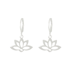 Boucles doreilles MEISSARA dormeuses acier inoxydable argent pendentif breloque fleur de lotus minimaliste