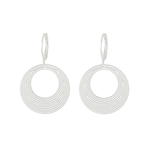 Boucles doreilles NAHID dormeuses acier inoxydable argenté pendentif rond graphique minimaliste