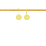 Boucles d'oreilles ANISSA dormeuses acier inoxydable doré or pendentif sequin médaille-minimaliste-bohème- MARJANE et Cie