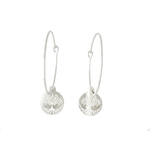 Boucles doreilles ASRAR créoles acier inoxydable argent pendentif rond arbre de vie minimaliste