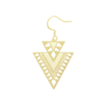 Boucles doreilles JARAA acier inoxydable doré or grand pendentif graphique triangle bohème