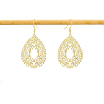 Boucles d'oreilles JOURIYYA pendantes acier inoxydable doré or pendentif goutte fleur-minimaliste-bohème- MARJANE et Cie