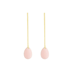 Boucles doreilles KOUBRA1 pendantes acier inoxydable doré or sequin émaillé goutte rose minimaliste