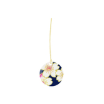 Boucles doreilles MAYU acier inoxydable or pendantes pendentif papier japonais washi fleurs couleur bleu rose