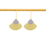 Boucles d'oreilles MALIA4 pendantes acier inoxydable doré sequin émaillé couleur violet-minimaliste-bohème- MARJANE et Cie